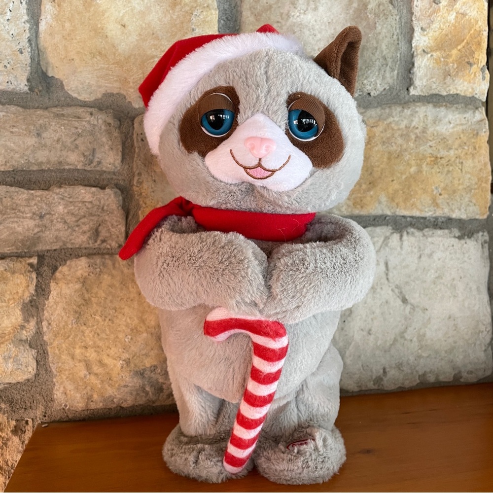 Giggles Animated Musical Dancing Christmas Santa Cat Can't Touch This MC Hammer